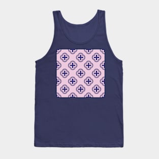 Chic Mediterranean geometric pattern in pink and purple Tank Top